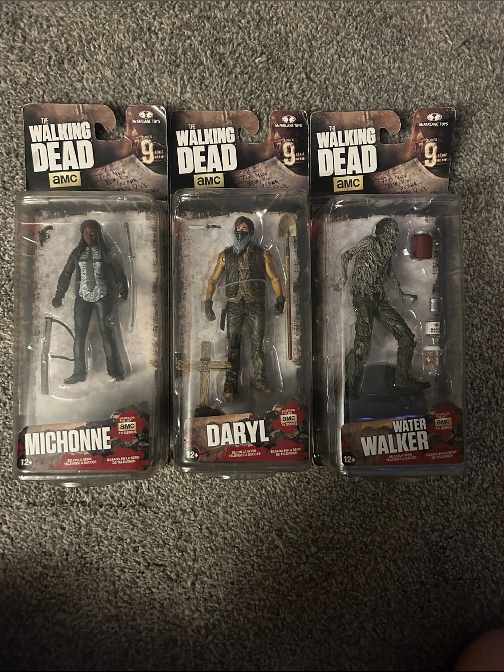 Walking Dead Action Figures - Michonne, Daryl, Water Walker (Black/Gray/Brown)